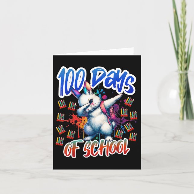 100th Day Funny Outfit Teacher &amp; Student 100 D Card (Front)