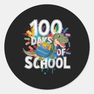 100th Day Funny Outfit Teacher & Student 100 D Classic Round Sticker