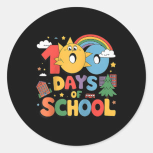 100th Day Funny Outfit Teacher & Student 100 D Classic Round Sticker