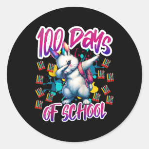 100th Day Funny Outfit Teacher & Student 100 D Classic Round Sticker