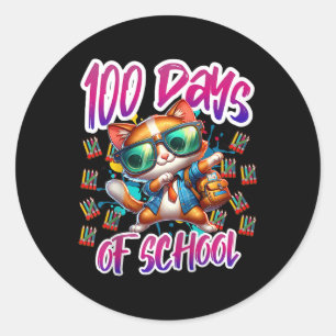 100th Day Funny Outfit Teacher &amp; Student 100 D Classic Round Sticker
