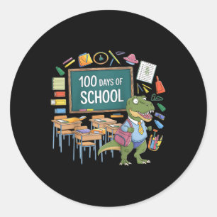 100th Day Funny Outfit Teacher &amp; Student 100 D Classic Round Sticker