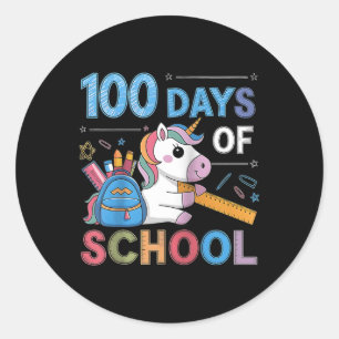 100th Day Funny Outfit Teacher &amp; Student 100 D Classic Round Sticker