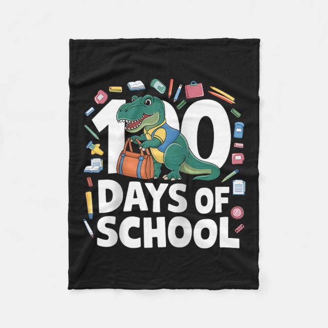 100th Day Funny Outfit Teacher &amp; Student 100 D Fleece Blanket (Front)