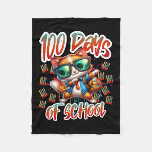 100th Day Funny Outfit Teacher & Student 100 D Fleece Blanket