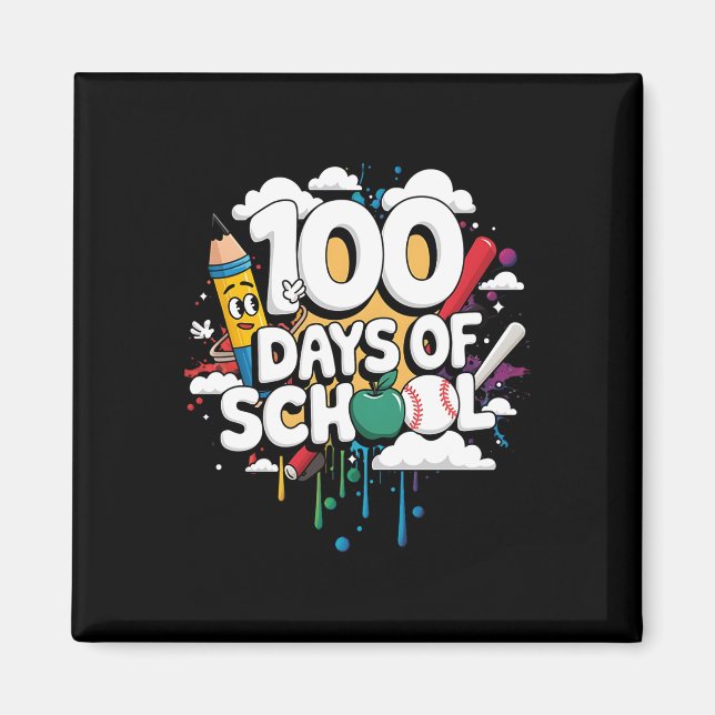 100th Day Funny Outfit Teacher &amp; Student 100 D Magnet (Front)