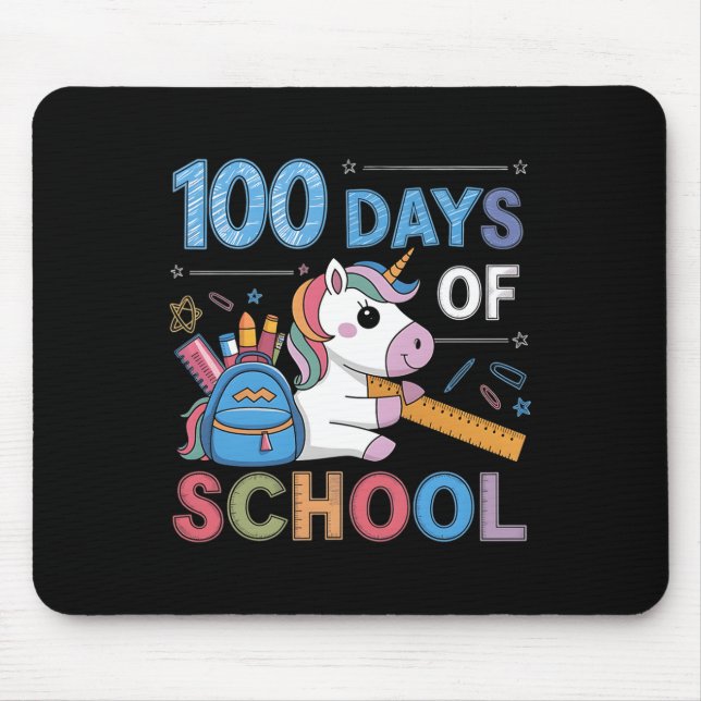 100th Day Funny Outfit Teacher &amp; Student 100 D Mouse Pad (Front)