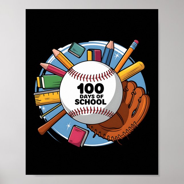 100th Day Funny Outfit Teacher &amp; Student 100 D Poster (Front)