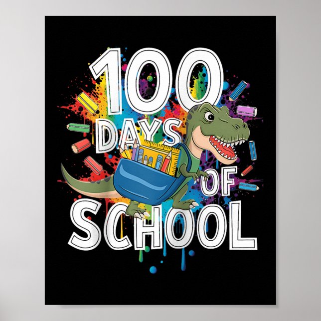 100th Day Funny Outfit Teacher &amp; Student 100 D Poster (Front)