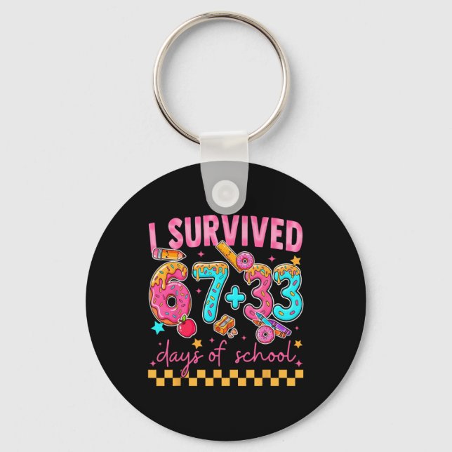 100th Day I Survived 67 + 33 Days Of School Boy Gi Key Ring (Front)