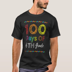 100th Day Kids Gift 100 Days Of 4th Grade 100 Days T-Shirt