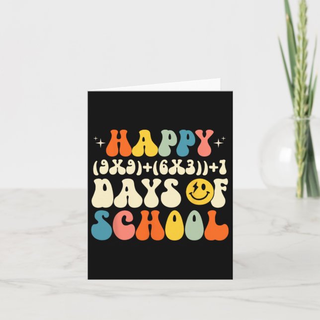 100th Day Math Formula 100 Days Of School Student  Card (Front)