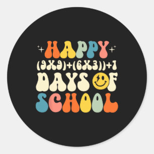 100th Day Math Formula 100 Days Of School Student Classic Round Sticker