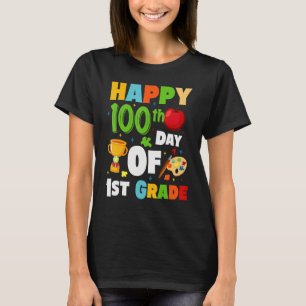 100th Day Of 1st Grade Teacher Kids Happy 100 Days T-Shirt