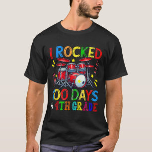 100th Day Of 4th Grade 100 Days School Drum Lover T-Shirt