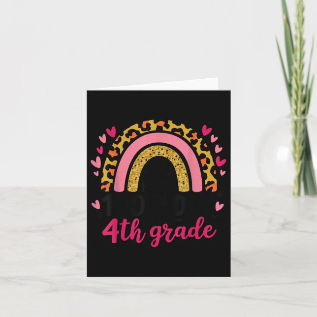 100th Day Of 4th Grade Funny School Rainbow 100 Da Card (Front)