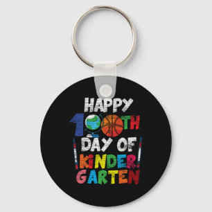 100th Day Of Kinder Garten Cute 100 Days Of School Key Ring