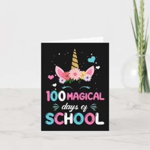 100th Day Of Kindergarten For Girls 100 Magical Da Card