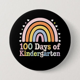 100th Day of Kindergarten Teacher Kids 100 Days  7.5 Cm Round Badge