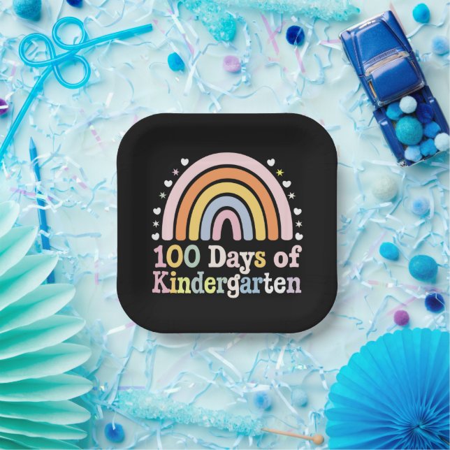 100th Day of Kindergarten Teacher Kids 100 Days  Paper Plate (Party)