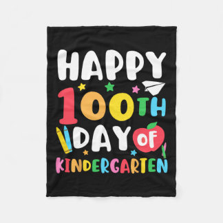 100th Day Of Kindergarten Teacher Kids 100 Days Sc Fleece Blanket