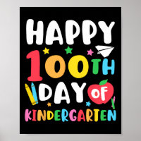 100th Day Of Kindergarten Teacher Kids 100 Days Sc