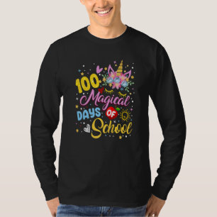 100th Day of Kindergarten Unicorn Face Girl 100 Ma T-Shirt