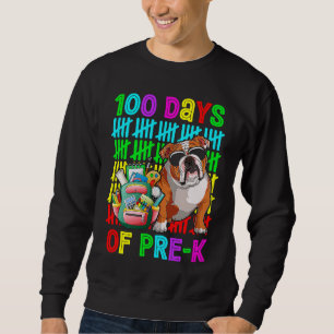 100th Day Of Pre k Boys Kids English Bulldog Dog Sweatshirt