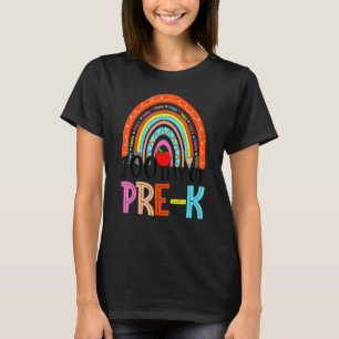 100th Day Of Pre K Teacher 100 Days Smarter Rainbo T-Shirt