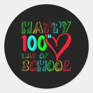100th Day Of School 100 Days Cute Students Boys Gi Classic Round Sticker