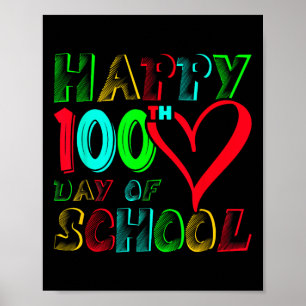 100th Day Of School 100 Days Cute Students Boys Gi Poster