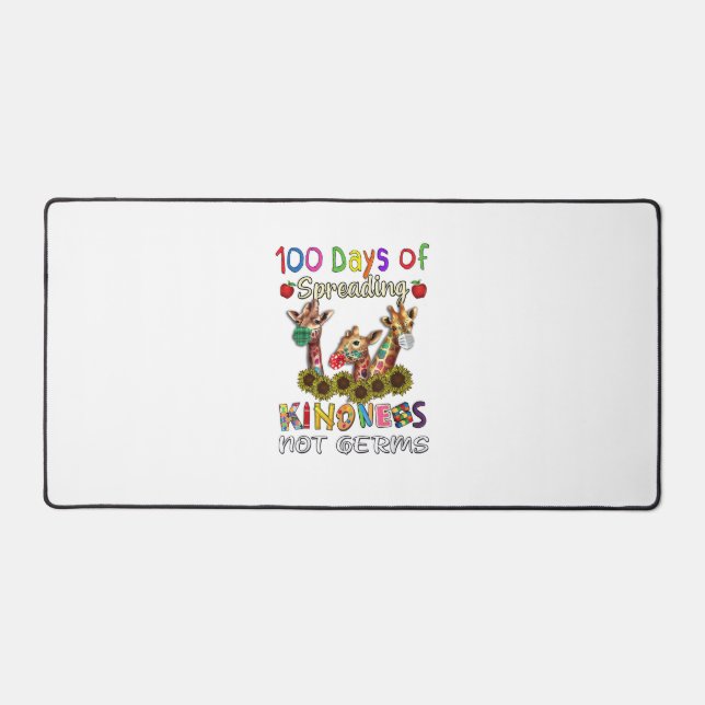 100th Day of School 100 Days Of Spreading Kindness Desk Mat (Front)