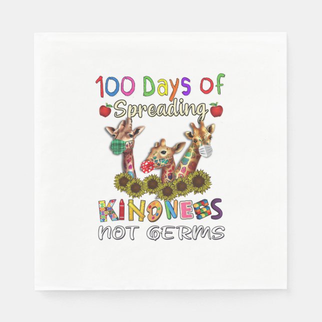 100th Day of School 100 Days Of Spreading Kindness Napkin (Front)