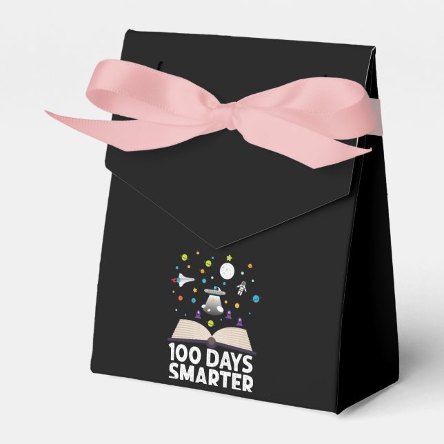 100th Day Of School 100 Days Smarter Books Space  Favour Box (Front Side)