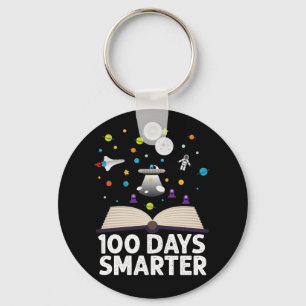 100th Day Of School 100 Days Smarter Books Space Key Ring