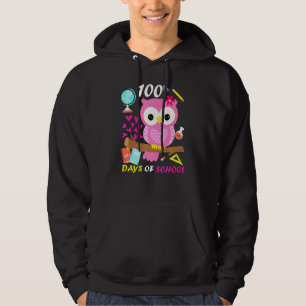 100th Day Of School 100 Days Smarter Cute Owl Love Hoodie