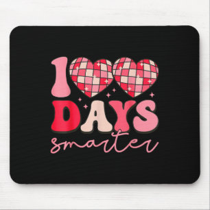 100th Day Of School 100 Days Smarter Heart Rainbow Mouse Pad
