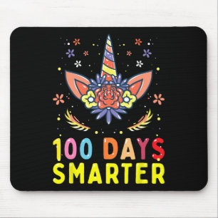 100th Day Of School 100 Days Smarter Unicorn Lover Mouse Pad