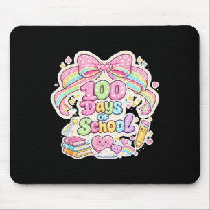 100th Day Of School 100 Days Teacher Coquette Bow  Mouse Pad