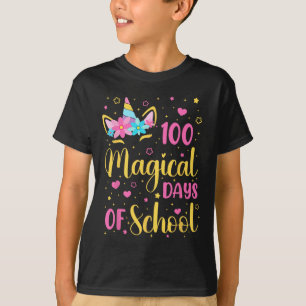 100th Day Of School 100 Magical Days Unicorn 100 D T-Shirt