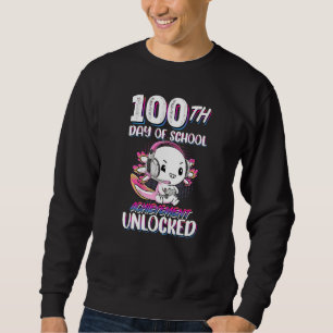 100th Day Of School Achievement Unlocked Axolotl G Sweatshirt