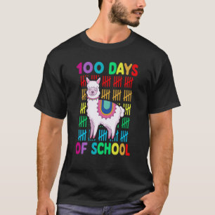 100th Day Of School Animal llama Happy 100th Day K T-Shirt