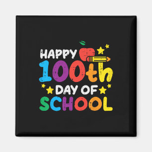 100th Day Of School Apple Pencil 100 Days Teacher Magnet