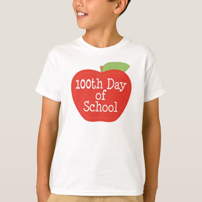 100th Day of School Apple T-Shirt (Front)