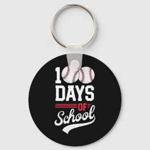 100th Day Of School Baseball 100 Days Kids Key Ring