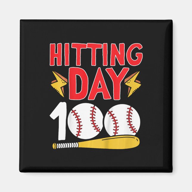 100th Day Of School Baseball 100 Days Of School  Magnet (Front)