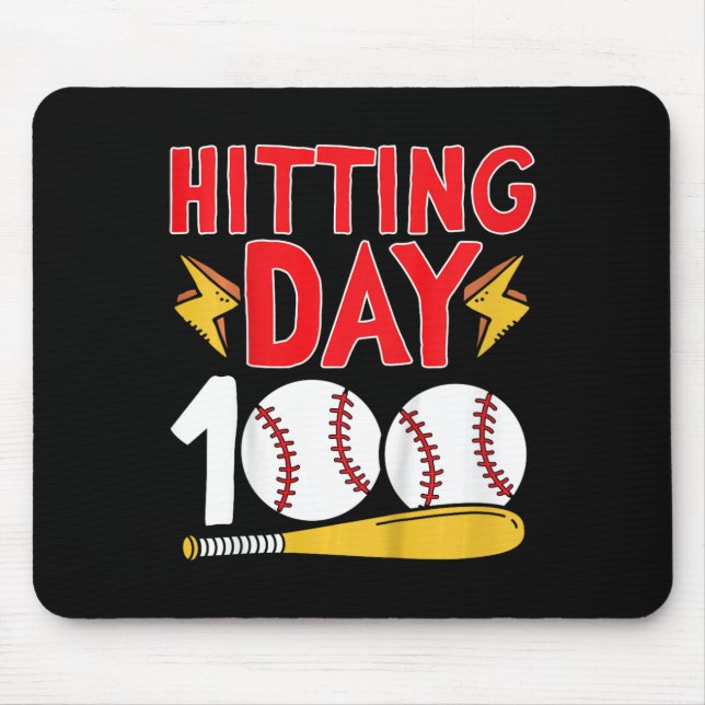 100th Day Of School Baseball 100 Days Of School  Mouse Pad (Front)