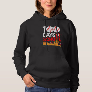 100th Day Of School Baseball 100 Days Smarter Teac Hoodie