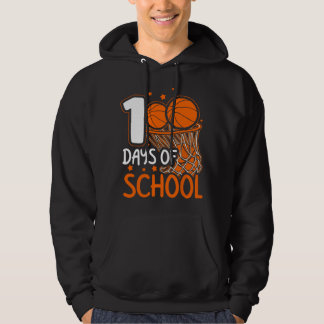 100th Day of School Basketball 100 Days Of School Hoodie