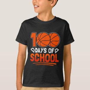 100th Day Of School Basketball 100 Days Of School T-Shirt